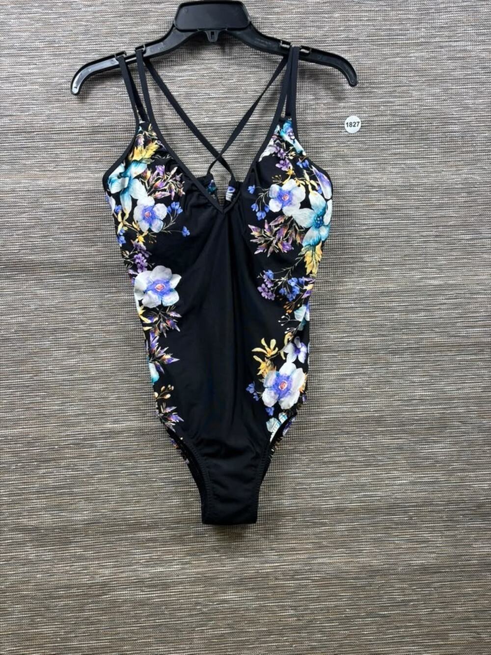 Alex Marie Swimsuit Women's Size 10 Black Floral One Piece